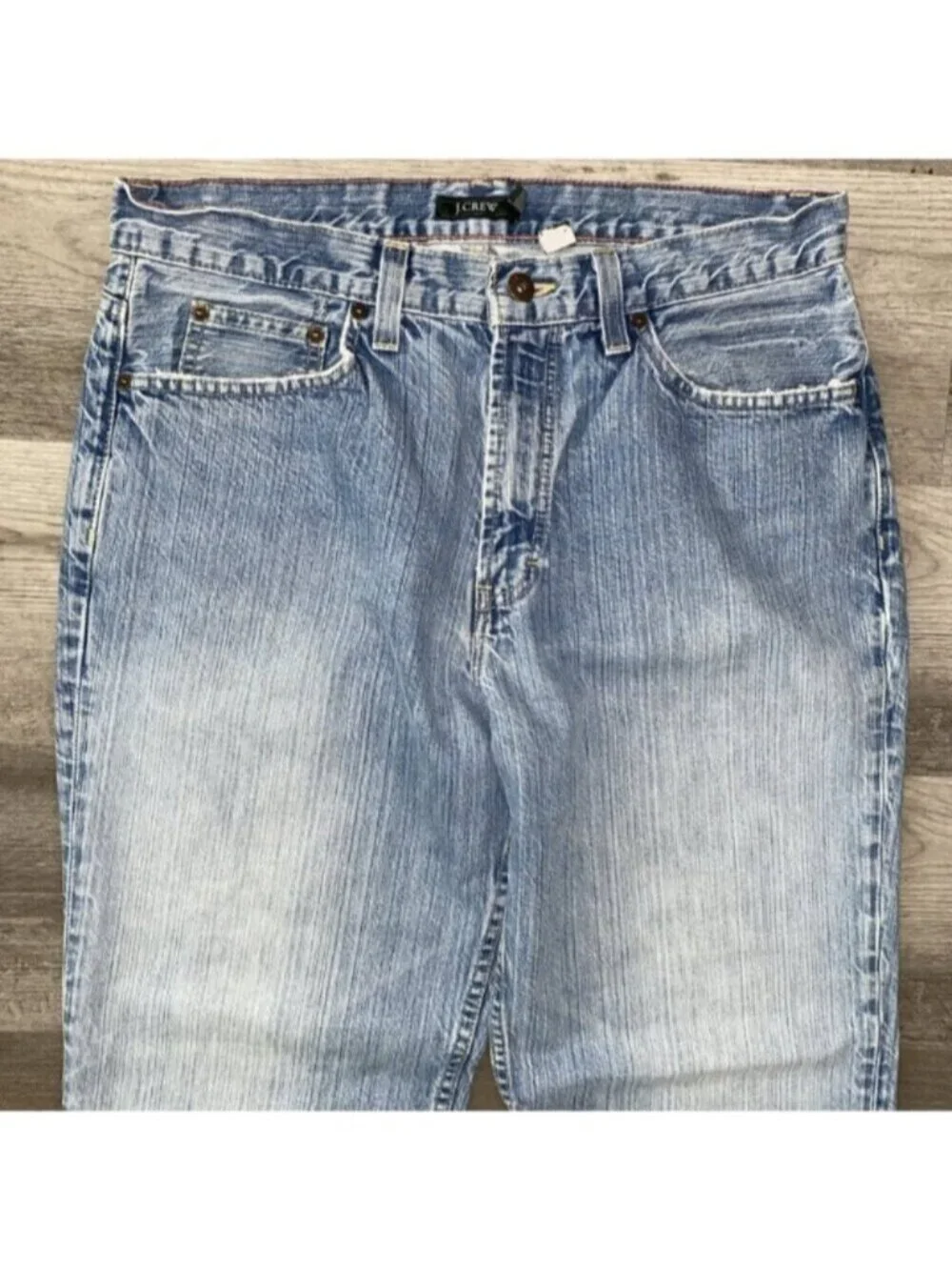 J. Crew Jeans Mens 33 x 30 Blue Cotton Straight Leg Zip Fly Canada Denim 90s VTG